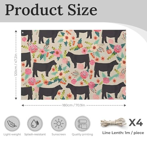 Drapeau de bovins en polyester durable avec œillets solides - 3