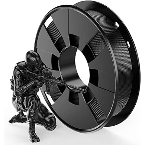 WEEFUN Silk PLA 3D Printer Filament, 1.75mm Silk Filament 3D Printing Materials, Dimensional Accuracy +/- 0.02mm, Silk Black PLA Filament 250g for 3D Printer, 1 Spool Cover