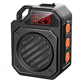 IPX7 Waterproof Shower Speaker DuoTen Bluetooth Wireless Speaker Shower Radio with 10W Loud Sound 1000mAh 15H Playtime LED Display TWS Hands-Free for Bathroom Climbing Hiking Biking Beach (Small)