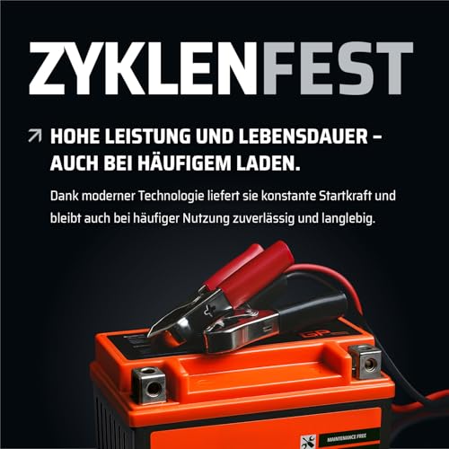 GP-PRO Gel-Batterie 12V 5Ah GTX4L-BS Rollerbatterie/Motorradbatterie, wartungsfrei versiegelt vorgeladen zyklenfest ersetzt YB4L-B / YTX5L-BS / YTX4L-BS / SLA4L-BS / YB4L-A