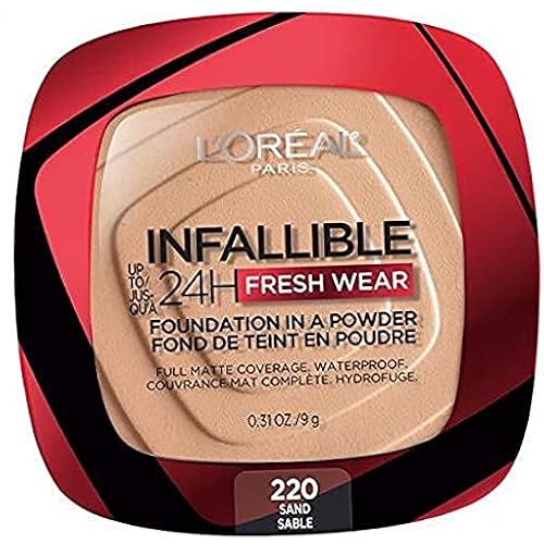 Infallible Fresh Wear Foundation in a Powder, Up to 24H Wear, Sand, 0.31 oz. .220 Sand