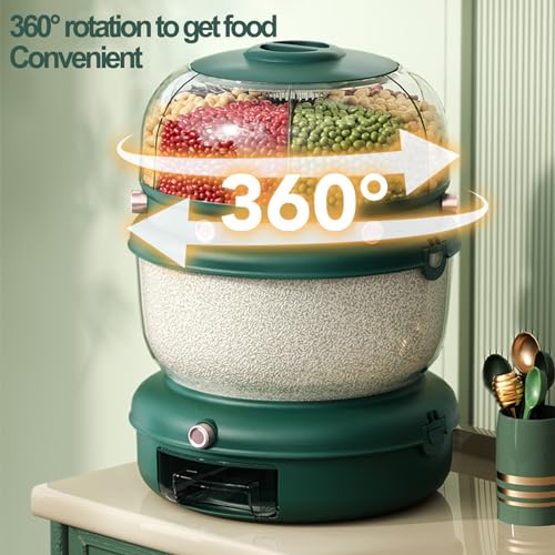Dispensador de cereales de 20L giratorio y contenedor de doble capa para arroz 2
