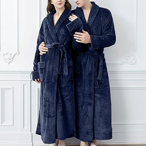 Mens and Womens Robe, Soft Warm Robe Couples Gifts His and Hers Robes Unisex Plush Adult Bathrobe for Bathroom4