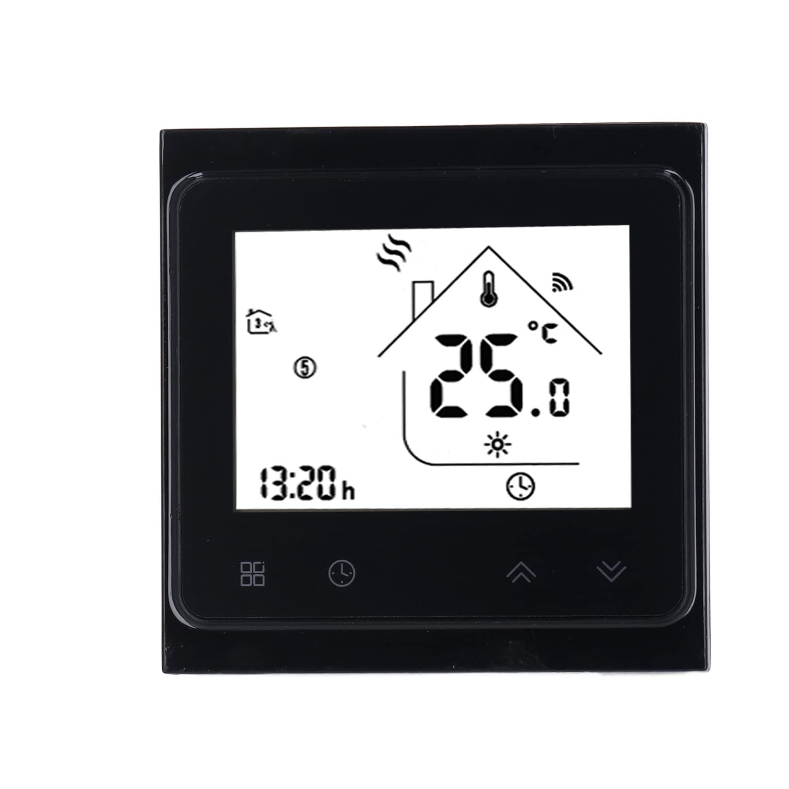 Termostato digitale WiFi con schermo touch LCD per riscaldamento efficiente dell'acqua, controllo preciso della temperatura, nero, 1 unità