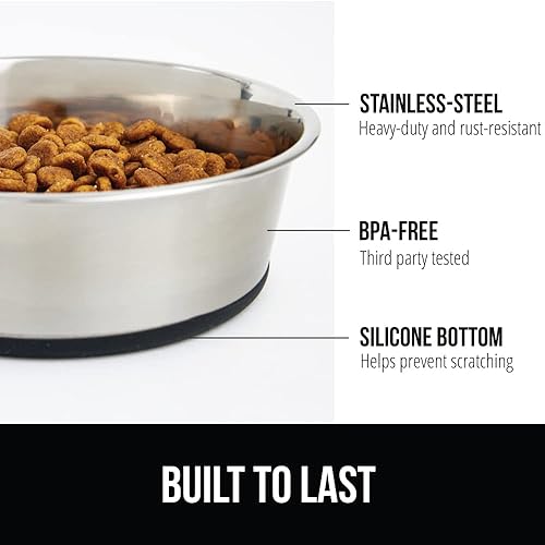 Vista 28 de GORILLA GRIP Juego de 2 cuencos para perros, con capacidad para 8 tazas (64 onzas líquidas), cuenco de metal resistente para alimentos y agua