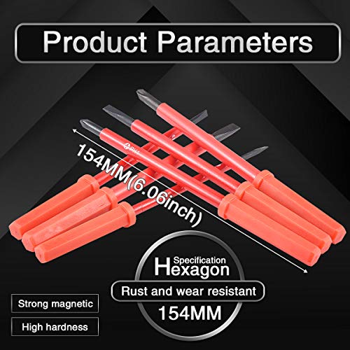 katur jeu de tournevis isolé, 7pcs jeu de pochette à lame interchangeable isolée, tournevis 1 mot et croix