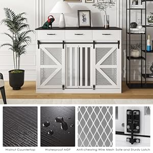   2-in-1-Farmhouse-Dog-Crate-Furniture-Wooden-Large-Dog-Kennel-with-Drawers-Storage-Double-Doors-Indoor-TV-Stand-Inner-Height-24-Inches-Ideal-for-One-Big-Dog-or-Two-Small-Dogs