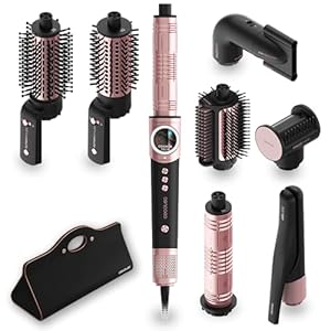 Cecotec Heißluftbürste AirGlisse 8in1 Black. 1400 W, 110.000 U/min, Plasma-Funktion, Digital-Display, 8 Aufsätze Mit PTC-Heizplatten, Coanda Tech 37 mm, Für Schnelles Frizzarmes Styling