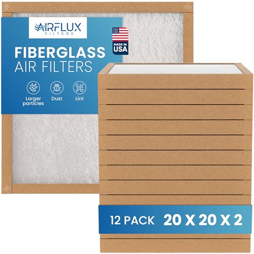 Fiberglass Air Filter - 20x20x2-12 Pack - Non Pleated 20