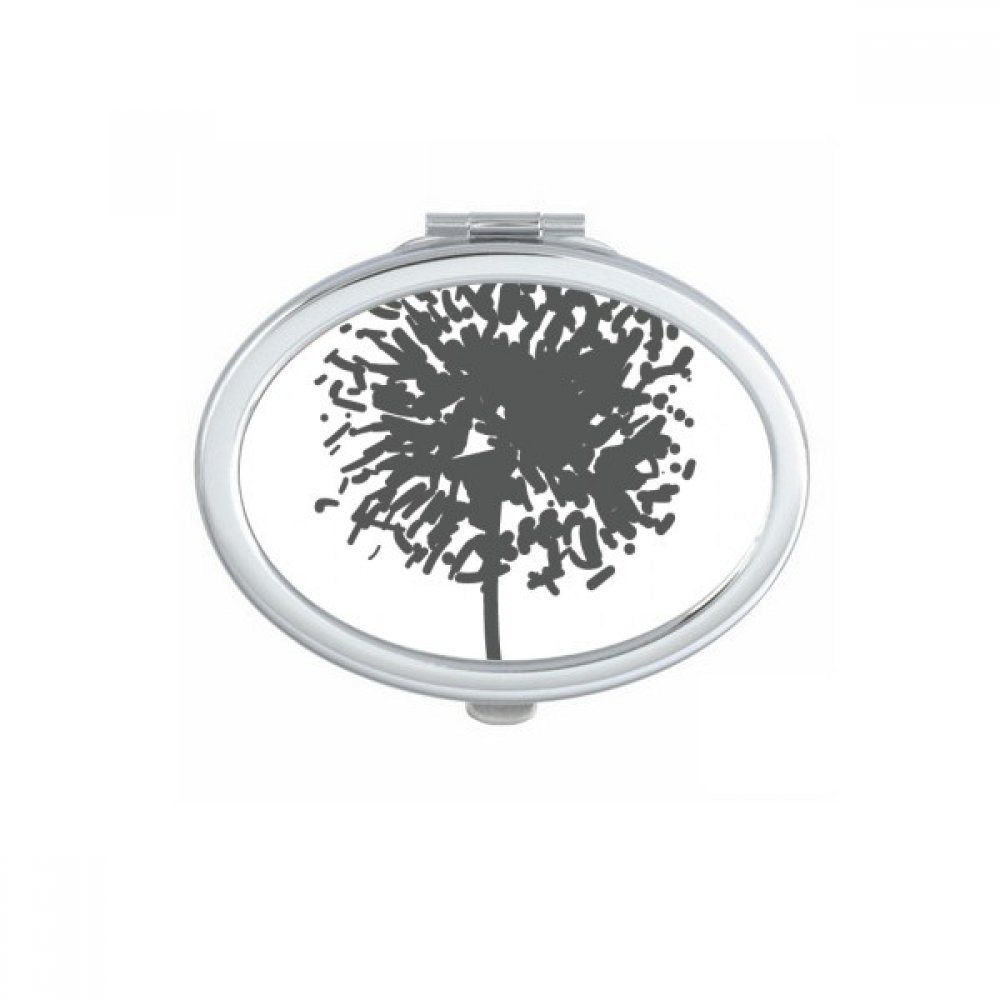 Miroir compact portable pissenlit silhouette ovale pour maquillage