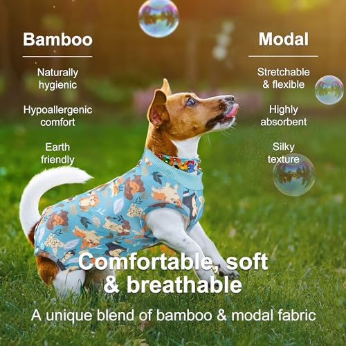 Image of Leekalos Recovery Suit for Dogs After Surgery,Soft Breathable Dog Bodysuit Surgical Recovery Suit,Male Female Dog Neuter Spay Suits Anti Licking Wounds Jumpsuits for Small Medium Large Dogs
