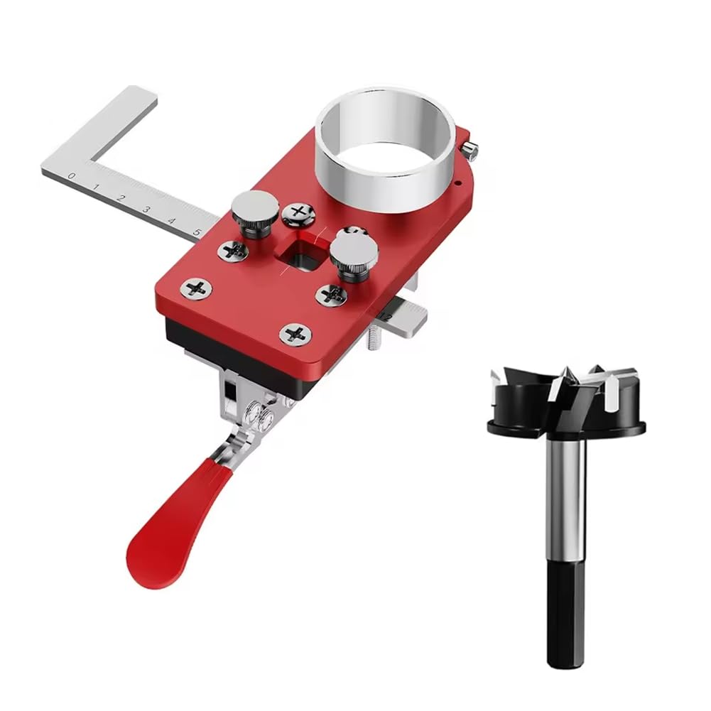 Aundhegrtt Hole Drilling Guide Locator 35mm Hinge Boring Jig for Woodworking with Fixture Hole Opener Template Tools