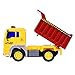 Dump Truck Toy Friction Powered Construction Trucks Toys for Boys and Girls with Light and Sound, 4 Wheels, 1:20 Advanced Simulation Model-Engineering Series, Red and Yellow