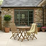 CHARLES BENTLEY Teak Wooden, Pair of Folding Timber Chairs, Foldable, Garden Seats, Outdoor Furniture, Easy To Fold, Lightweight, Classic Design, Sustainable Materials, Compact (89x46x40cm)