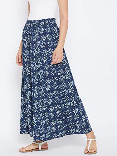 Image of PANIT Navy Blue Printed Cotton Palazzo
