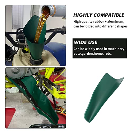 WIKIBB 2 Pcs Flexible Draining Tool Oil Funnel, Oil Drain Funnel, Foldable Draining Oil Tool for Discharging Oil from Cars, Trucks, Motorcycles, Lawn Mowers (14.5 x 6.7inches)