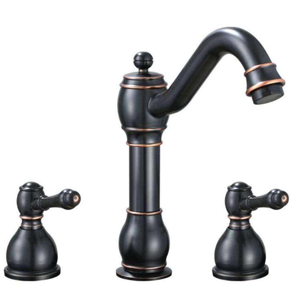 Robinet mitigeur lavabo anti-traces patine noire évite taches de calcaire