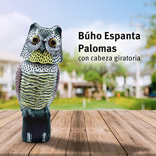 Búhos espantapájaros Biotop B2400A pack de 2 con cabeza giratoria para jardín 3