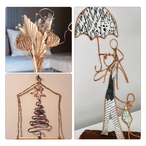 KINGLAKE Florist Wire - Brown Paper Covered 2mm, 656 Feet for Wreath Making Flower Arranging, 2mm x 200m - Image 4