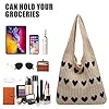 dogmoon Gestrickte UmhäNgetasche, Aesthetic Gehäkelte Tasche Crochet Bag, Damen GestrickteTasche, Leichte Strick-Tote Tasche für Teenager Und MäDchen #3