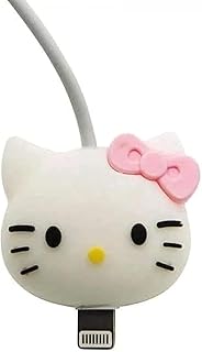 Ankhgiftshop CABLE BITE PROTECTOR Cute 3D USB Grade Silicone Cover Cartoon 3D Charger CABLE PROTECTOR for CABLES CHARGERS & CABLES (KITTY)