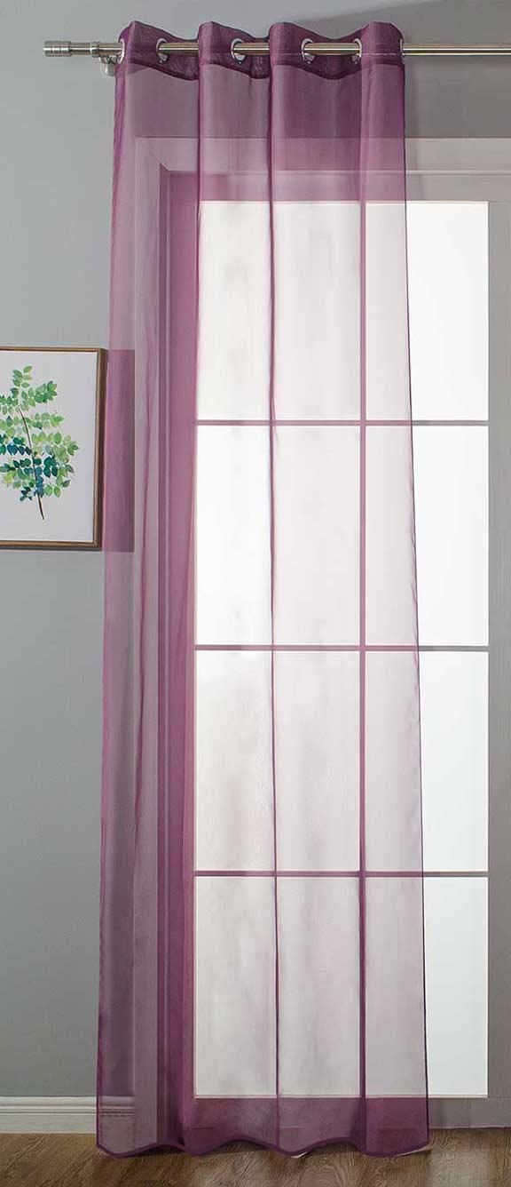 Gardinenbox Plain 20332-cn Eyelet Curtain 175 x 140 cm Purple Eyelet Curtain Eyelets Lead Tape Closure Living Room