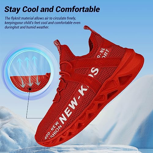 Daclay Kids Shoes Running Shoes Girls Boys Primary School Students Spring And Autumn Casual Shoes Sports Shoes Red #TOP1