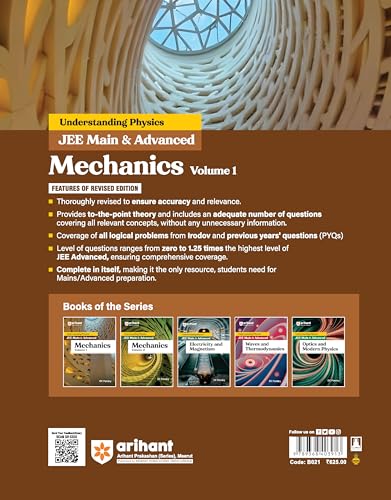 Image of Arihant Understanding Physics Mechanics Volume 1 by DC Pandey | JEE Main and Advanced 2025 | Chapterwise Theory, MCQs, PYQs, Concept Boosters | Best ... Exams (Understanding Series for JEE Main)