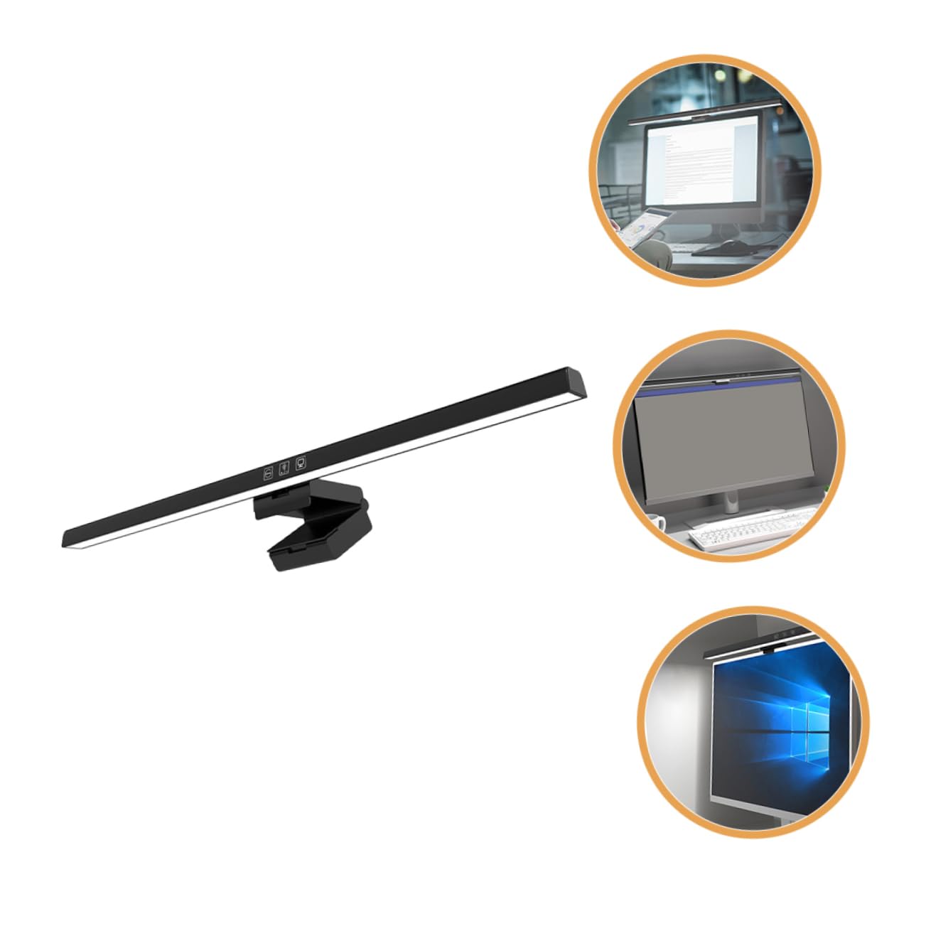 Barra de Lámpara de Monitor LED Diseño Asimétrico y Brillo Ajustable para Protección Ocular Compatible Pantalla y Computadora en Uso Multi-escenario