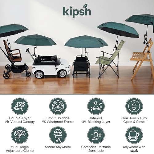 image for KIPSH Beach Chair Patio Umbrella with Universal Adjustable Clamp - Cla