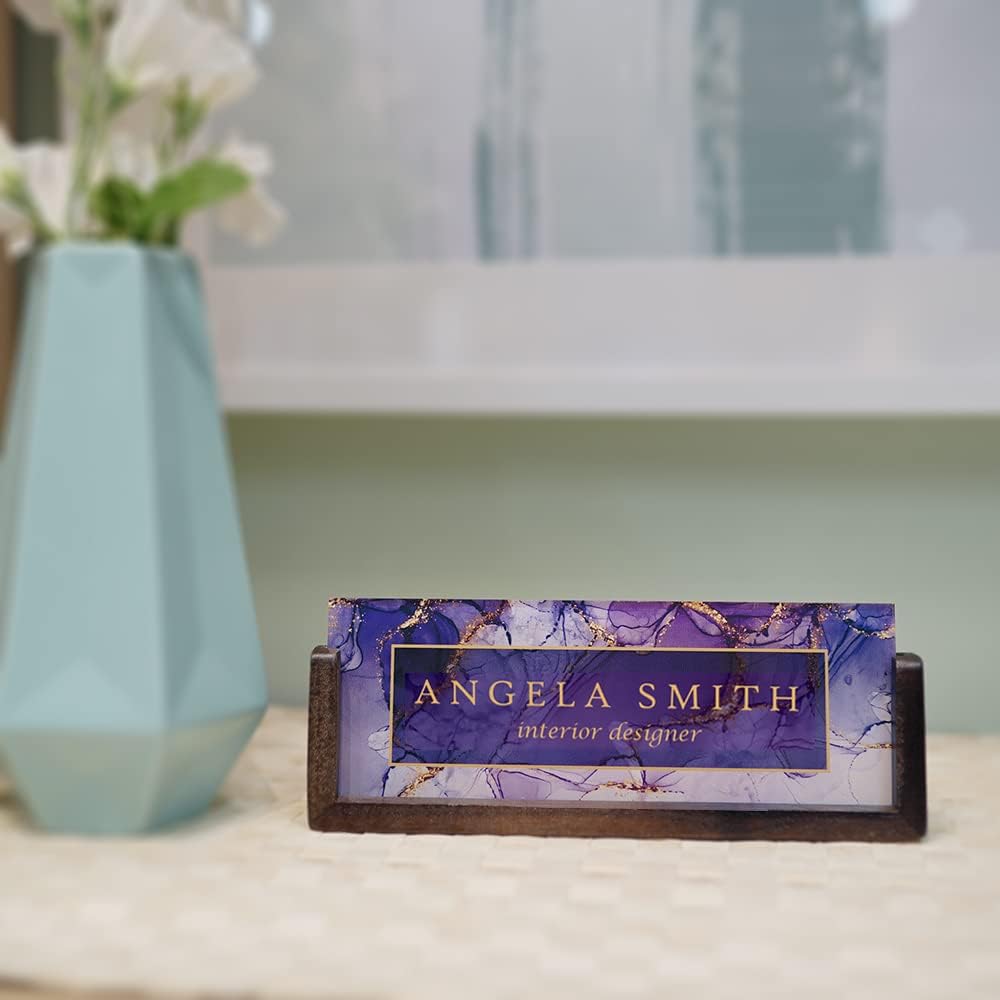 Office Desk Name Plate Personalized Acrylic Desk Name Plate with Wooden Base Teacher Name Plate Office Decor Unique Gift (layout-10)