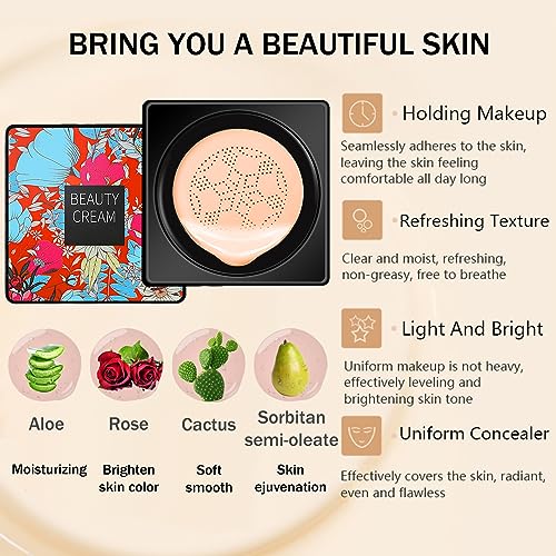 Mushroom Head Air Cushion CC Cream, BB Cream, Moisturizing Concealer, Nude Makeup, Brightening Pigment Liquid Foundation - Image 3