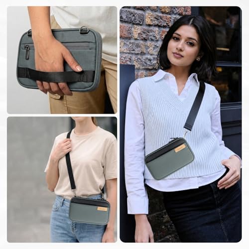 Image of Travel Passport Holder Cover with Detachable Strap | Zip Closure Travel Bag for Men & Women | Organizer Pouch for Compartment for Boarding Pass, Cheque Book, Cards, Cash, Keys & Pen (Grey)