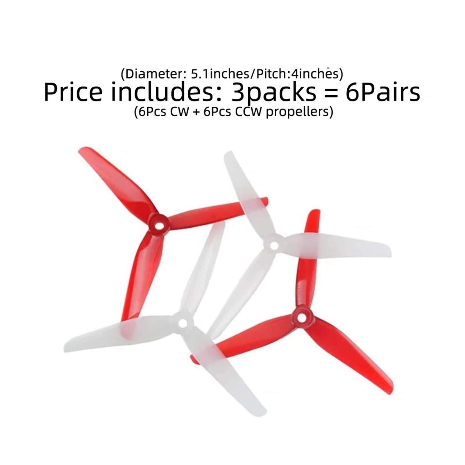 5 cali Tri-Blade śmigło S3/S4/S5/P3/P4/P3.5 6 par (6 par Ethix P4)
