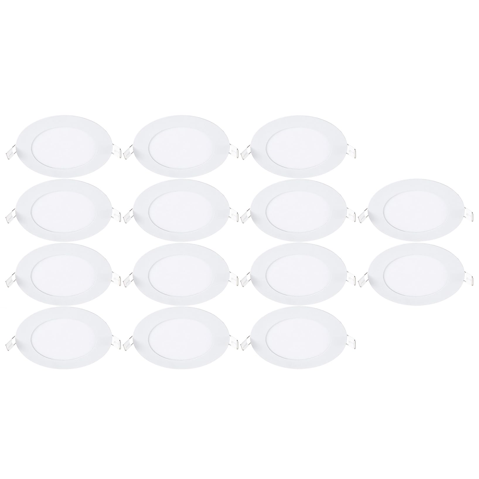 VOGHMOLD 6W Ultra Slim LED Downlight 5 inch, 3000K Recessed Ceiling Light, Cut Φ105-110mm, AC85-265V Flush Mount Spotlights Aluminum Round Panel Lights for Office Hallway, 14 Pack