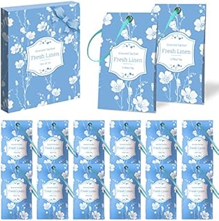 DERDUFT Scented Sachet Bags, Wardrobe Sachets, Fresh Linen, Pack of 14, for Closet, Room, Drawers, Car