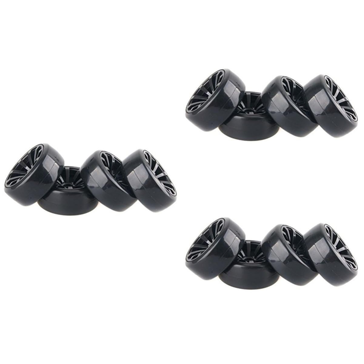 Toyvian 12pièces Roues De Pneu Plastique pour Voitures De Course Jantes avec Équipement De Remplacement pour Hpi Et Voitures Drift