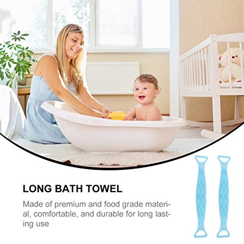 HEALLILY 2 Pcs Esfoliante de Volta de Silicone Esfoliante Corpo Longo para TrÃ¡s Massagem Escova Toa