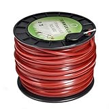 SENZHAO .155インチ 正方形 商用ストリングトリマーライン スプール付き ウィードイーターストリング ラインカッター付き 443フィート ほとんどのストリングトリマーに対応 (レッド 5ポンド正方形 0.15インチ)