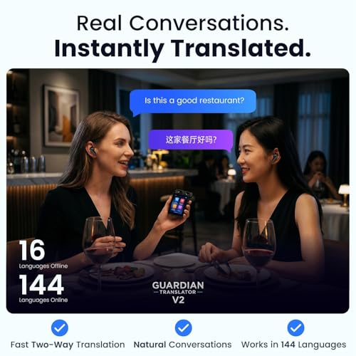 Image of AI Translation Earbuds Real Time | Translator Earbuds with Camera Translation | 144 Languages | Built-in ChatGPT | No Subscription | Bluetooth for Travel, Business & Education
