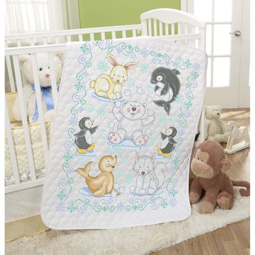Herrschners Baby Polar Pals Value Baby Quilt Stamped Cross-Stitch