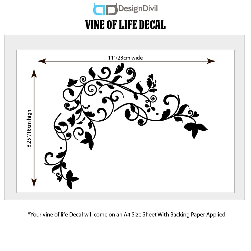 Custom Made Vine of Life Decal Sticker Fits Guitars & Basses. Options Available. (Wine Red) - Image 2