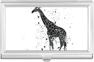 Mexican Giraffe Simple Black and White Business Card Holder Case Pocket Box Wallet