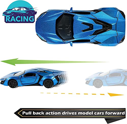 Image of Alloy Metal Pull Back Die-cast Car 1:32 Diecast Metal Pullback Toy car with Openable Doors & Light, Music Boys Gifts Toys for Kids Colors as Per Stock (Hyper Sport)