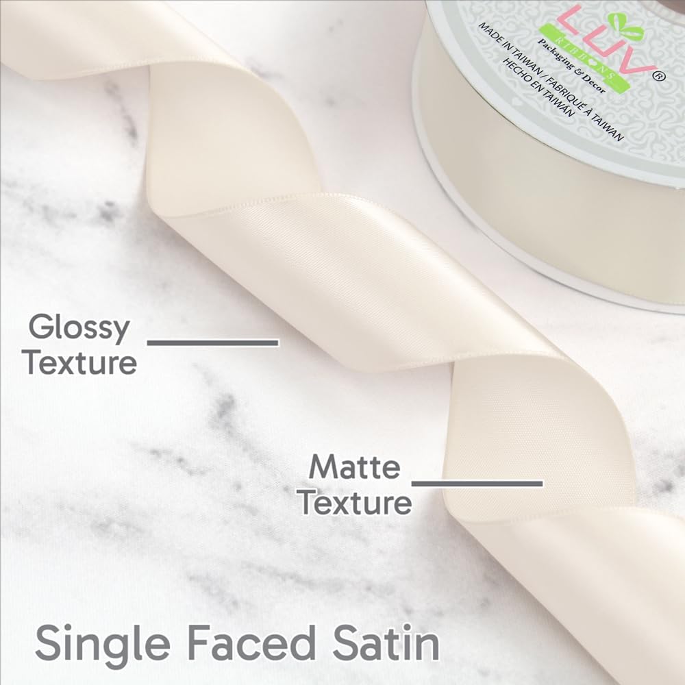 Creative Ideas Solid Satin Ribbon, 1-1/2/50 yd, Ivory by Creative