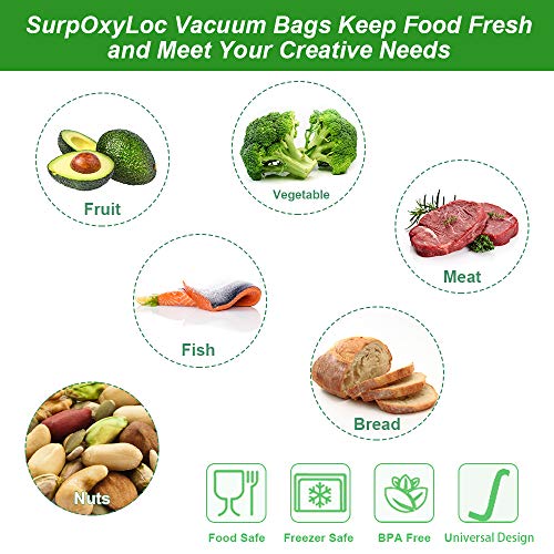 Surpoxyloc 4Mil100 Gallon Size11X16Inch Vacuum Freezer Sealer Bags For Food ,Bpa Free, Heavy Duty Commercial Grade,Sous Vide Vaccume Safe,Universal Design Pre-Cut Bag And Work With Any Types Vacuum Sealer #TOP6