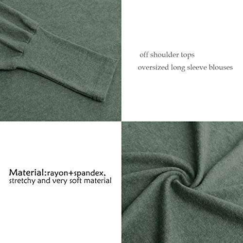 Image of GOLDSTITCH Women's Off Shoulder Tops Casual Loose Batwing Sleeve Shirts Tunic Knit Oversized Pullover Sweater