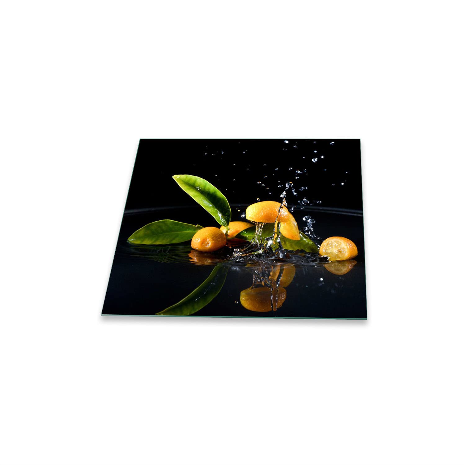 decorwelt Herdabdeckplatte Abdeckung Ceranfeld Abdeckplatte Schneidebrett 1-Teilig 60x52 Früchte Schwarz Spritzschutz Glasplatte Ceranfeldabdeckung Schutz Herdschutz Sicherheitsglas Glasschneidebrett