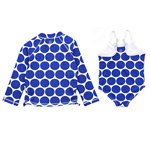 Image of SwimZip Girls' Long Sleeve Rash Guard & 1-Piece Swimsuit - UPF 50 Sun Protection