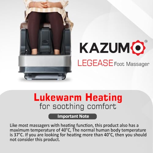 Image of LegEase Foot Massager with 40C Warm Therapy, 4-Motor Rolling & Kneading Massage for Relaxation & Fatigue Recovery, Pain Relief Foot Calf & Leg Massager with Vibration, Boosts Blood Circulation, Ergonomic Design (Grey)